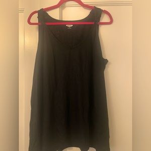 Old Navy black swingy v neck tank top with knotted straps